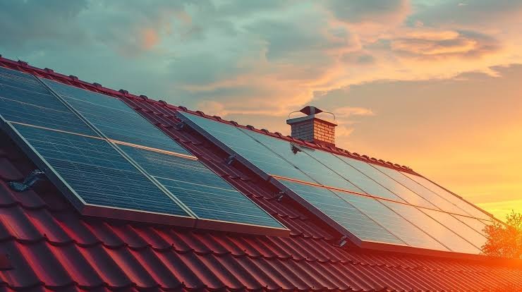 Vivienda con paneles solares y sistema de climatización eficiente